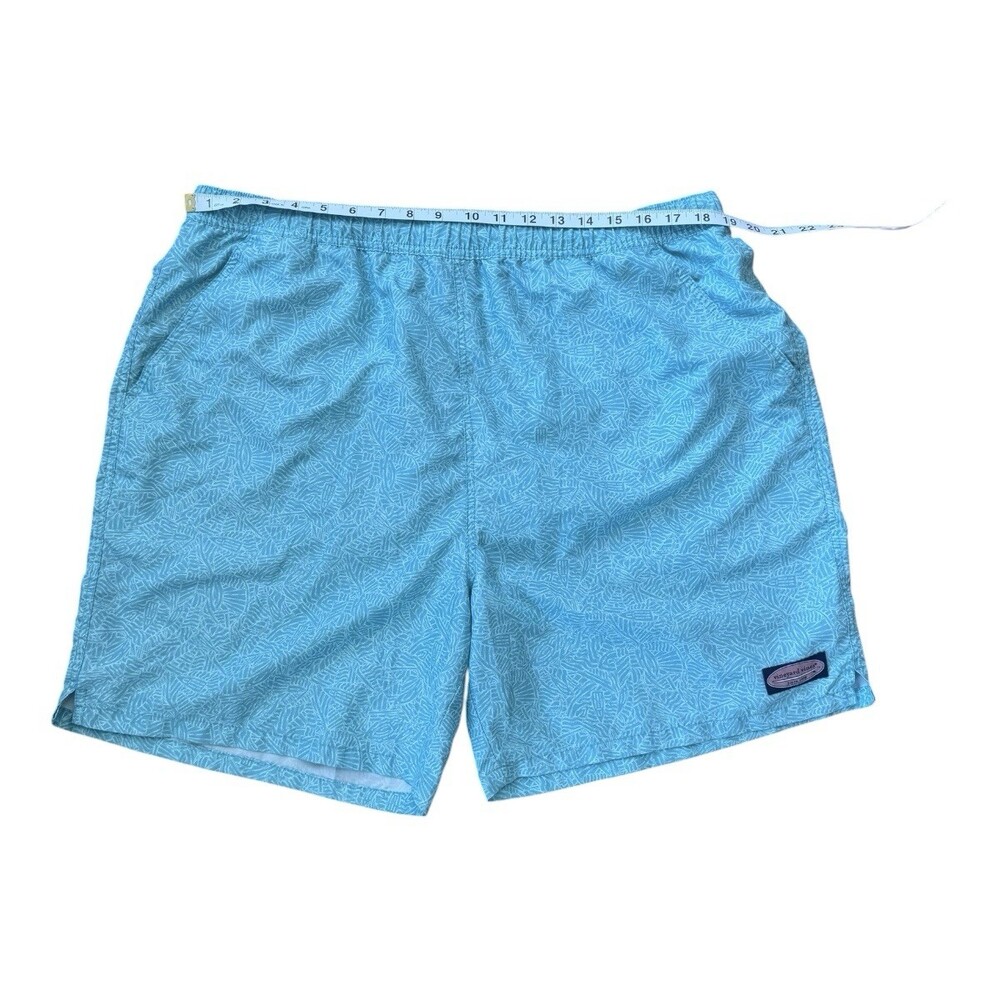 Vineyard Vines Men’s XL Swim Trunks Turquoise Blue Geometric Print - Picture 6 of 9